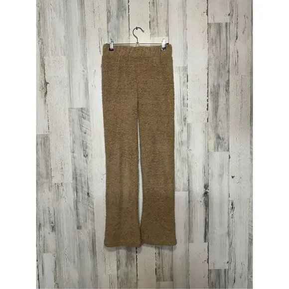 If It Were Me Teddy Lounge Set XS | Fuzzy Bralette & Wide Leg Pants | Cozy Tan T - Picture 8 of 11